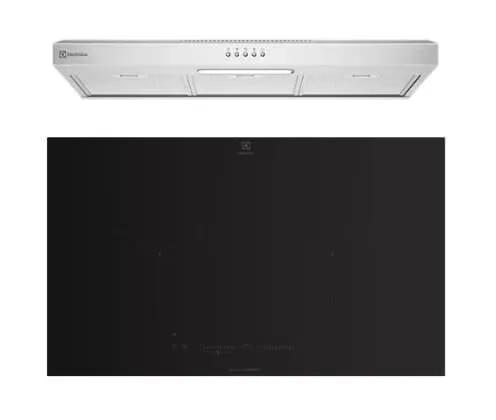 Electrolux ECF9214X 90cm UltimateTaste 300 fixed extractor hood Electrolux EHI8255BE 80cm UltimateTaste 700 built-in induction hob with 2 cooking zones
