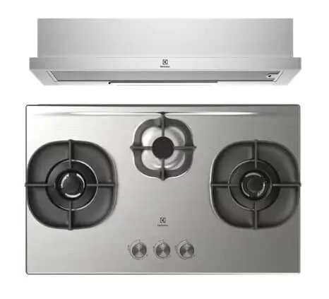 Electrolux ECP9541X 90cm UltimateTaste 300 pull-out extractor hood EHG8351SCP (PUB) 82cm UltimateTaste 500 built-in gas hob with 3 cooking zones
