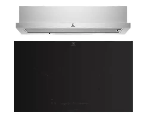 Electrolux ECP9541X 90cm UltimateTaste 300 pull-out extractor hood Electrolux EHI8255BE 80cm UltimateTaste 700 built-in induction hob with 2 cooking zones