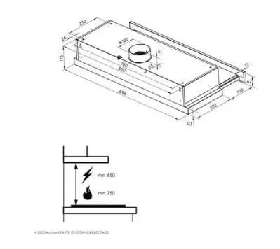 Electrolux ECP9541X 90cm UltimateTaste 300 Pull-out Extractor Hood