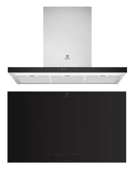 Electrolux ECT9740S 90cm UltimateTaste 500 chimney cooker hood Electrolux EHI8255BE 80cm UltimateTaste 700 built-in induction hob with 2 cooking zones
