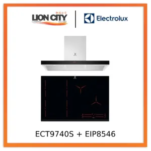 Electrolux ECT9740S 90cm UltimateTaste 500 chimney cooker hood  Electrolux EIP8546 80cm built-in flexi bridge induction hob