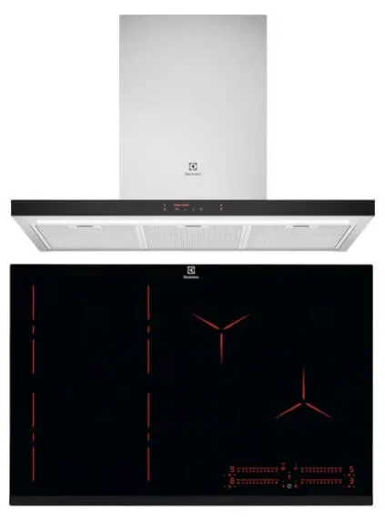 Electrolux ECT9750S 90cm UltimateTaste 500 chimney cooker hood Electrolux EIP8546 80cm built-in flexi bridge induction hob