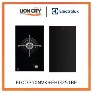 Electrolux EGC3310NVK 30cm 1-Burner Domino Gas Hob EHI3251BE 30cm UltimateTaste 500 2-Burner Built-in Induction Hob
