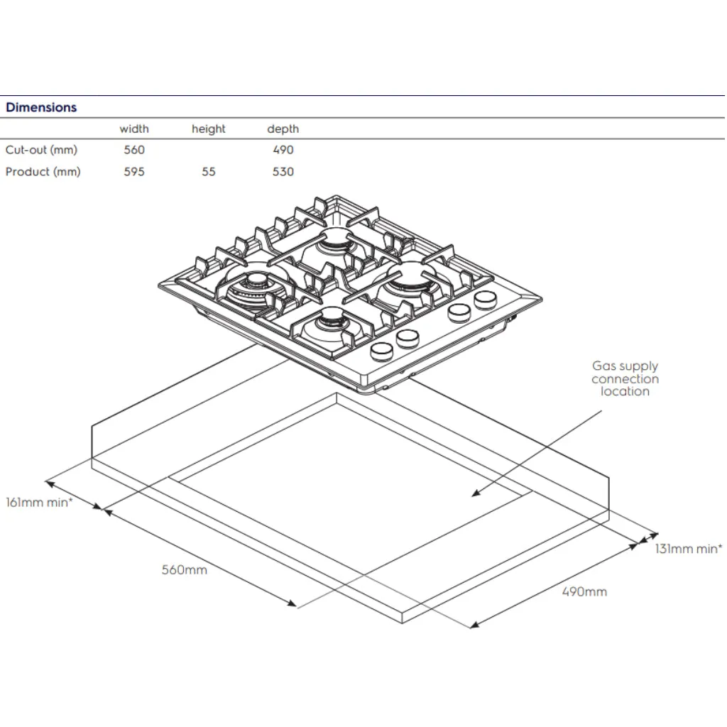 Electrolux EHG645SD 60cm Stainless Steel Gas Cooktop