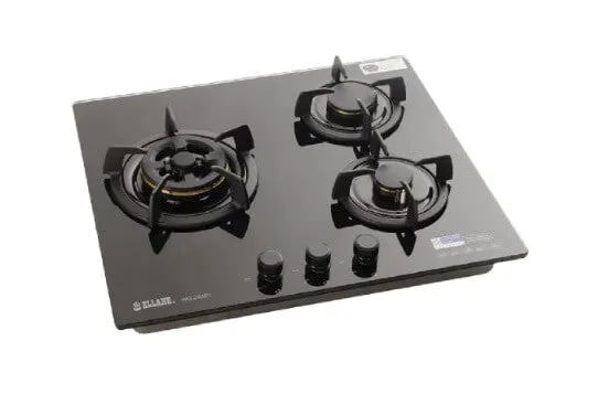Ellane 60cm/90cm Slimline Hood With Black Panel EH-9180   Ellane WG-248SV 3 Burner Glass Hob