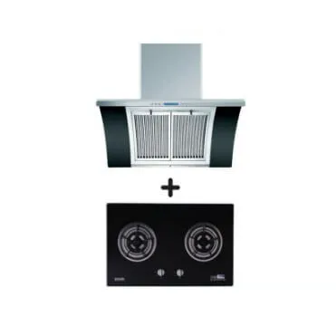 Ellane EH-2688 90cm Stainless Steel Chimney Hood With Arch Glass   Ellane WG-2SV 80cm 2 Burner Glass Gas Hob