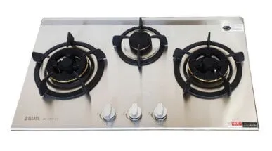 Ellane EH-2690 90cm Black Designer Chimney Hood   Ellane EB-338SV 76cm 3 Burner Stainless Steel Gas Hob