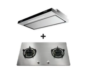 Ellane EH-2990 90cm Stainless Steel Slimline Hood   Ellane OS-802SV 86cm 2 Burner Stainless Steel Gas Hob With