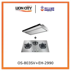 Ellane EH-2990 90cm Stainless Steel Slimline Hood   Ellane OS-803SV 86cm 3 Burner Stainless Steel Gas Hob