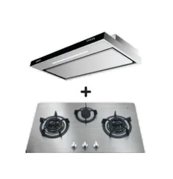 Ellane EH-2990 90cm Stainless Steel Slimline Hood   Ellane OS-803SV 86cm 3 Burner Stainless Steel Gas Hob