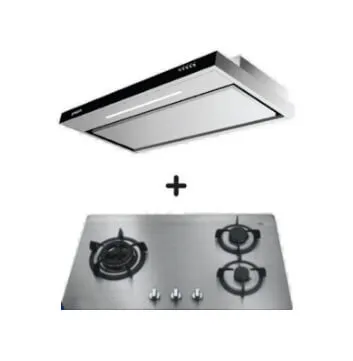 Ellane EH-2990 90cm Stainless Steel Slimline Hood   Ellane OS-812SV 86cm 3 Burner Stainless Steel Gas Hob