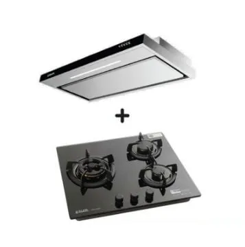 Ellane EH-2990 90cm Stainless Steel Slimline Hood   Ellane WG-248SV 3 Burner Glass Hob With Safety Device