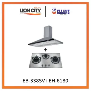 Ellane EH-6180 90cm Stainless Steel Chimney Hood   Ellane EB-338SV 76cm 3 Burner Stainless Steel Gas Hob