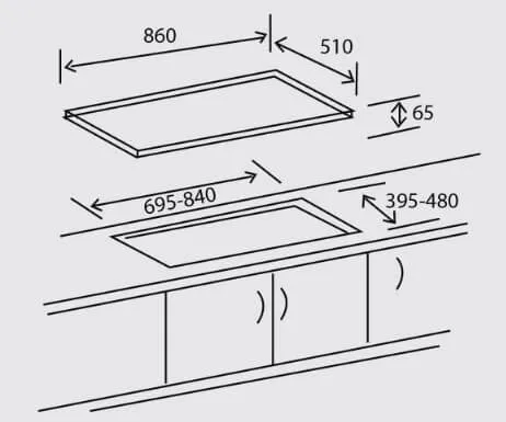 Ellane OS-802SV 2 Burners Stainless Steel Gas Hob 86cm