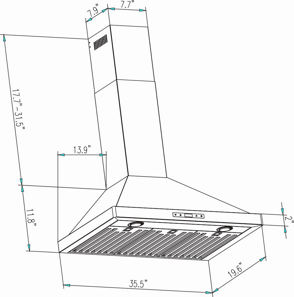 Empava 36 in. Ducted Wall Mount Range Hood in Stainless Steel (36RH04)