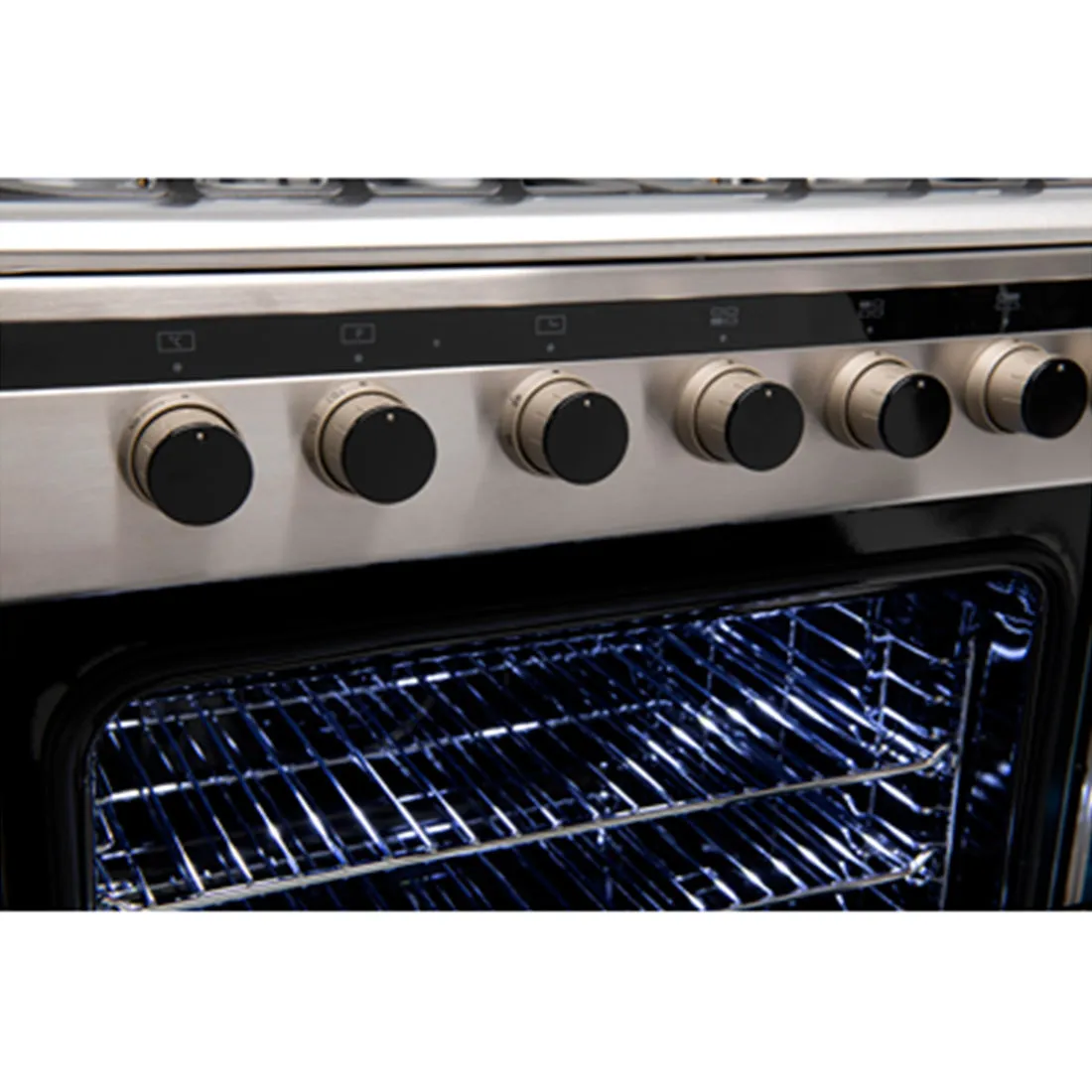 Euro Appliances Dual Fuel Freestanding Oven, Stainless Steel, 60cm