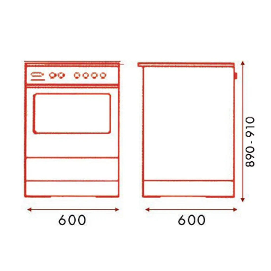Euro Appliances Dual Fuel Freestanding Oven, Stainless Steel, 60cm