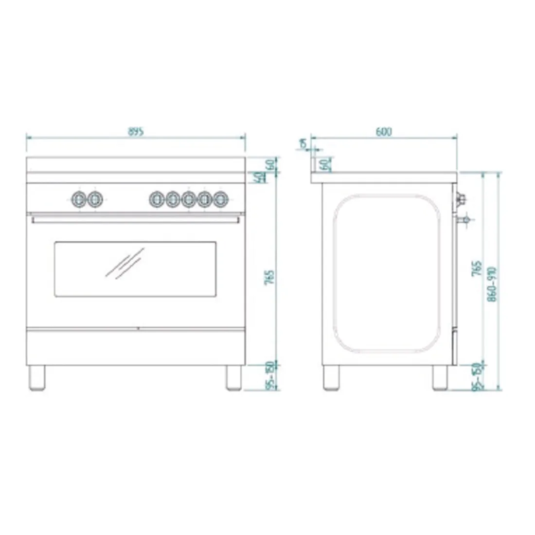 Euro Appliances Dual Fuel Royal Chiantishire Freestanding Oven | Anthracite | 90cm