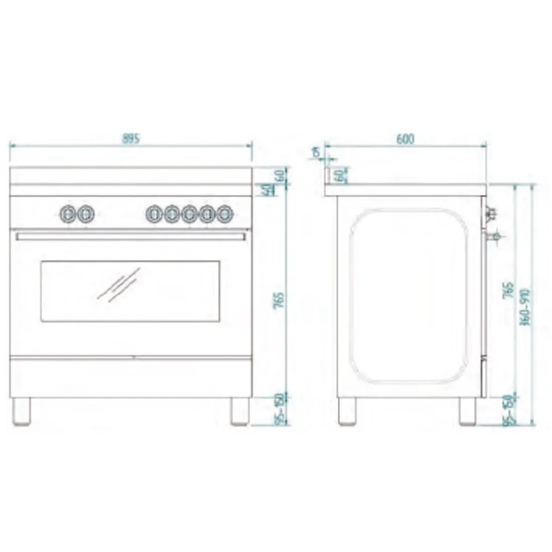 Euro Appliances Dual Fuel Royal Chiantishire Freestanding Oven | Burgundy | 90cm