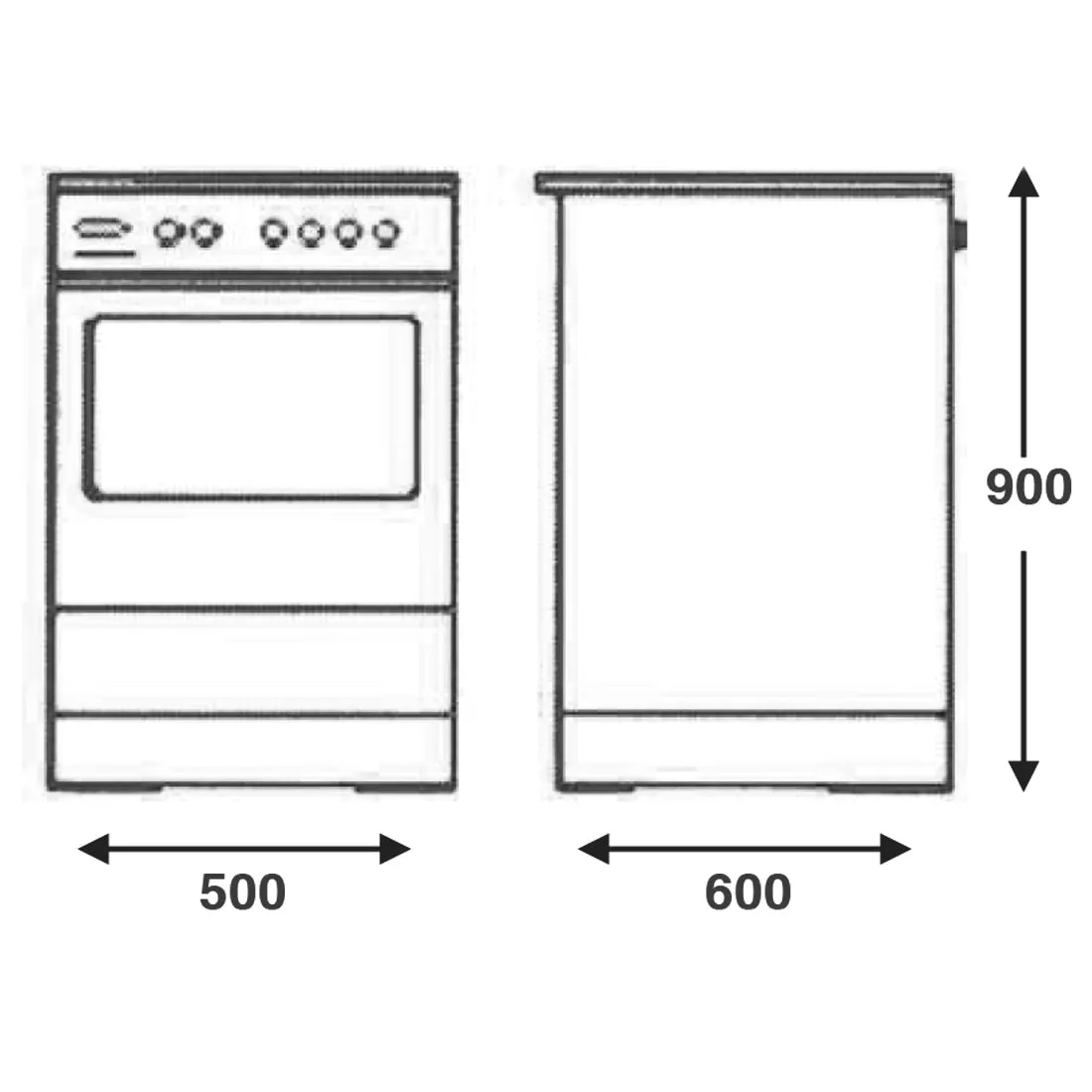 Euro Appliances Electric Freestanding Oven | White | 50cm