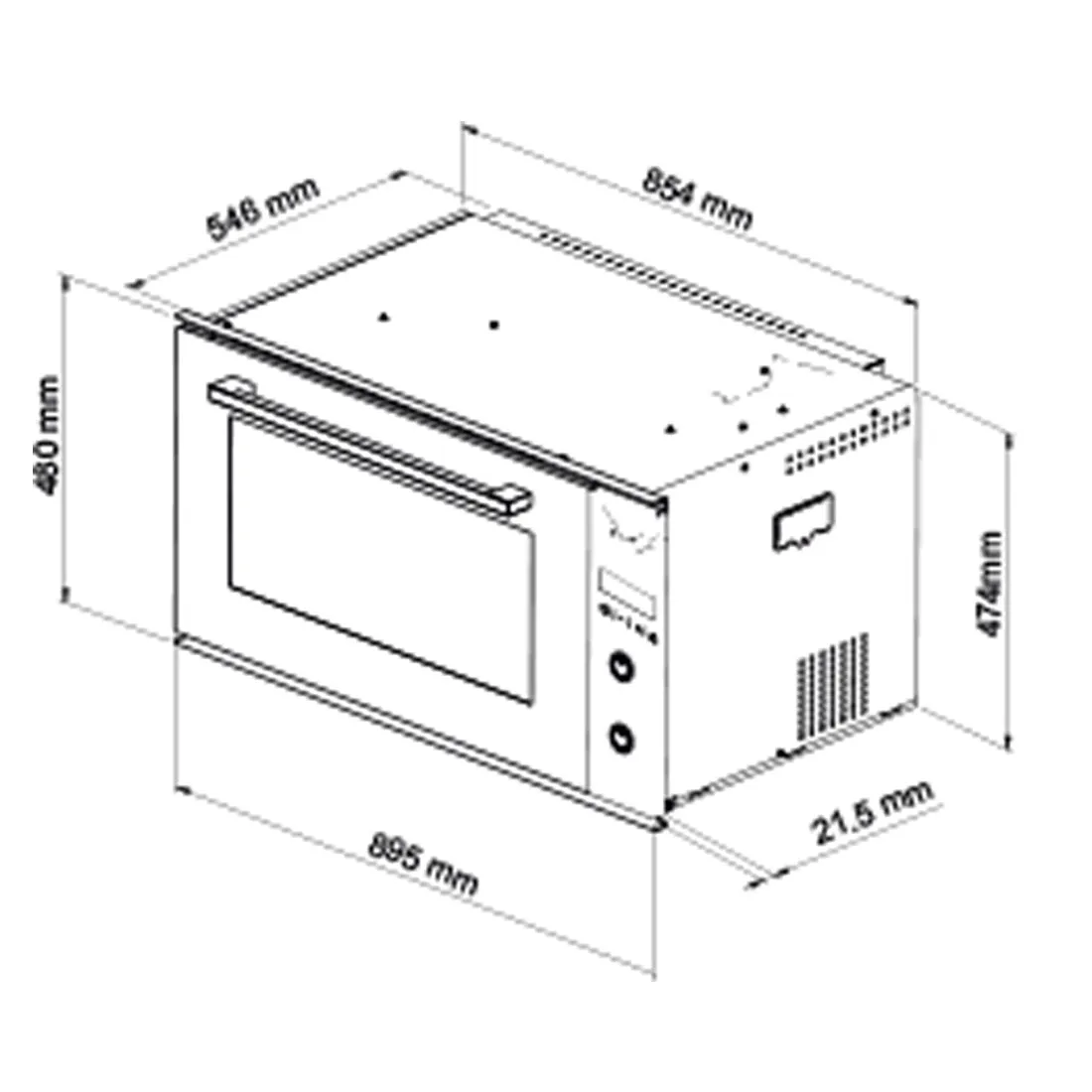Euro Appliances Electric Multifunction Oven | Black Glass | 90cm