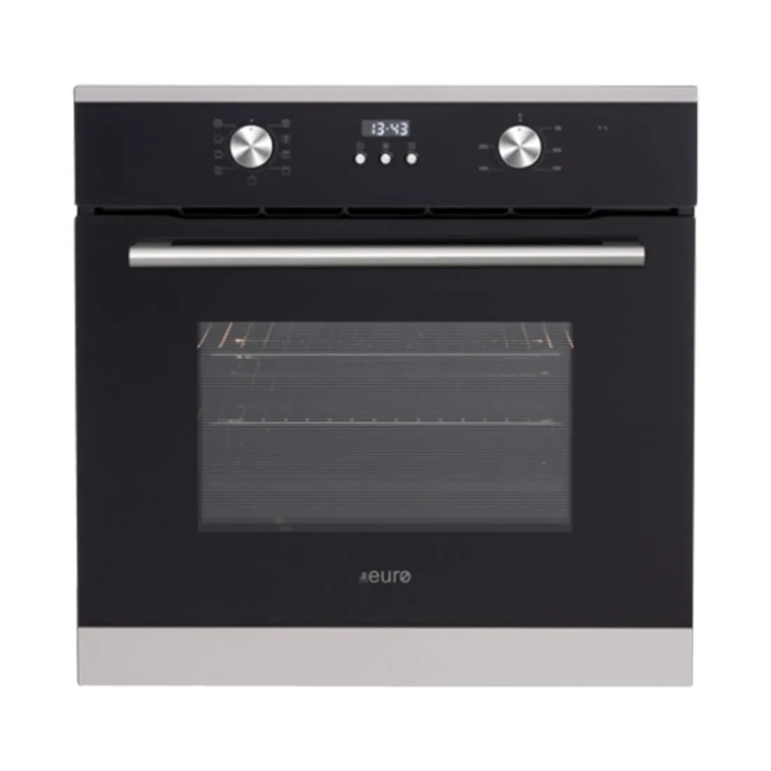Euro Appliances Electric Multifunction Oven, Black Glass And Stainless Steel, 60cm