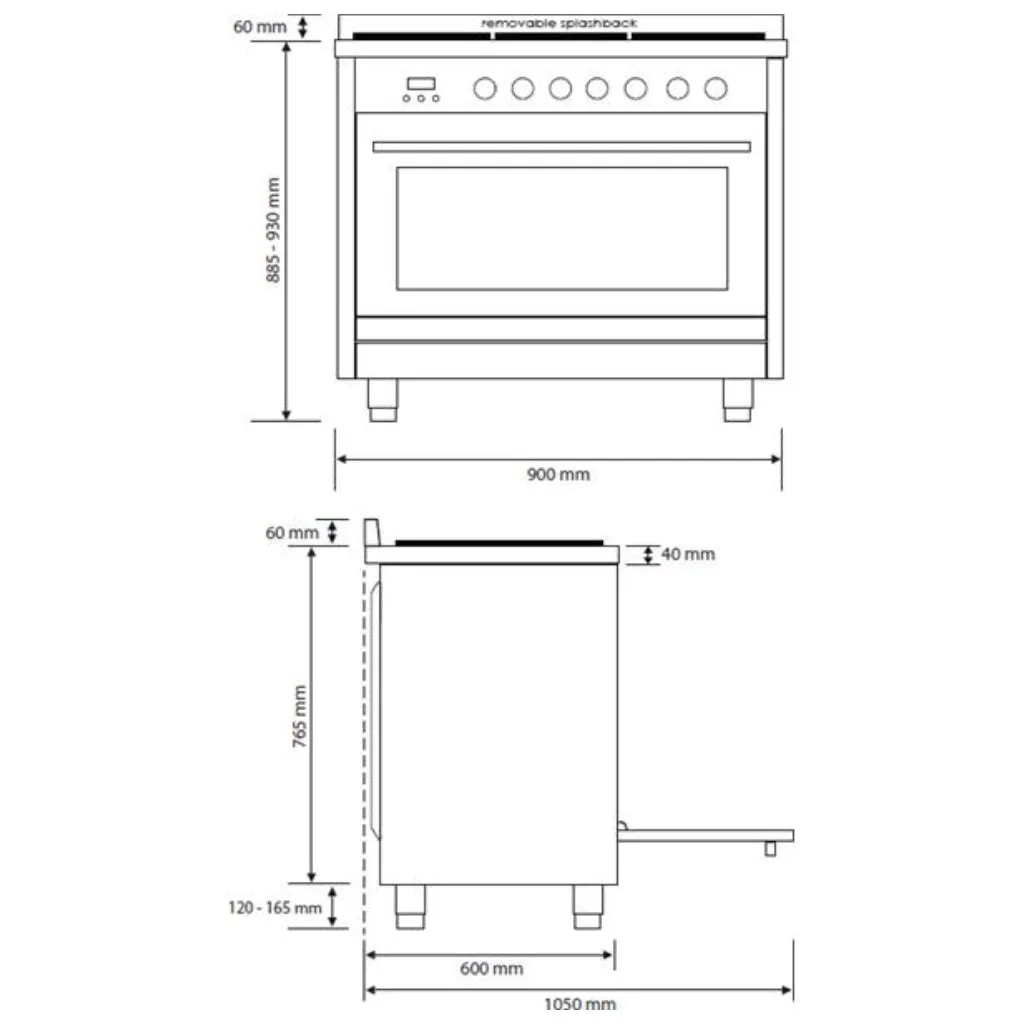 Euromaid CS9TS 90cm Freestanding Electric Stove