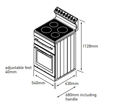 Euromaid R54CW 54cm Freestanding Electric Stove