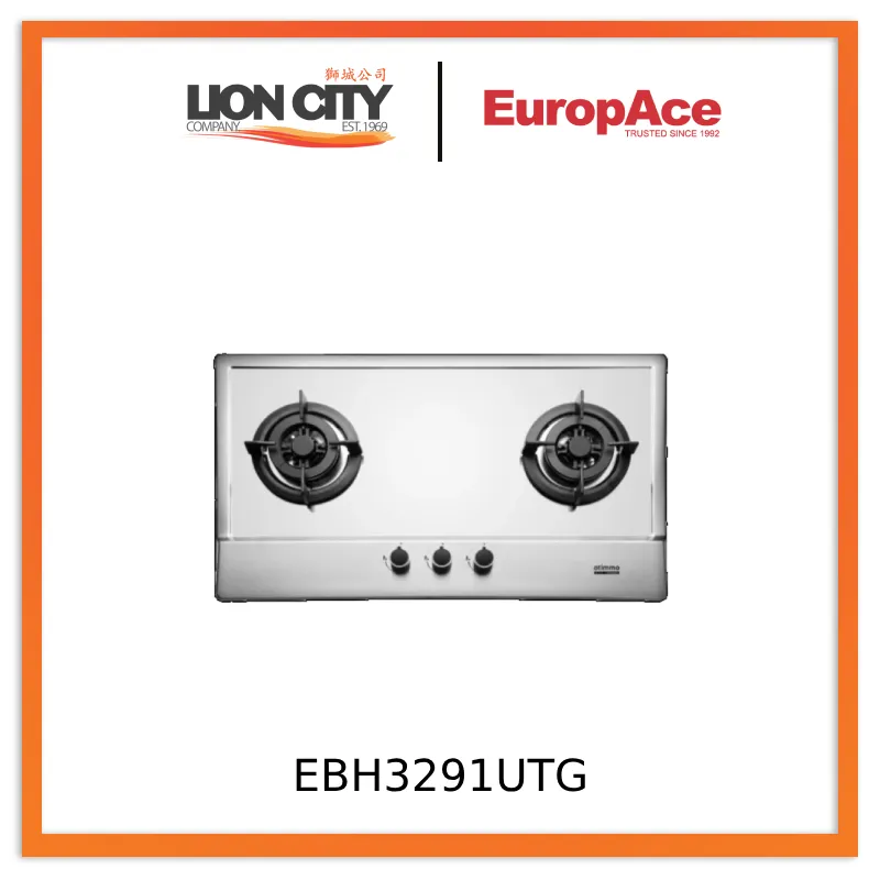 Europace EBH3291U (TG) OTIMMO 2 Burner 90CM Stainless Steel Built-in Gas HOB