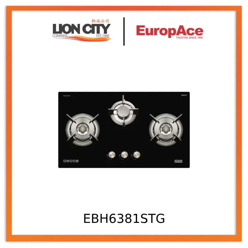 Europace EBH6381STG  80cm Built-In Gas Hob (3burner)
