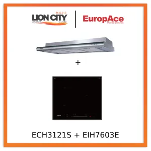 Europace ECH 3121S 90cm Deluxe S/Steel Slim Hood   EIH7603E 7 Series 60cm Induction Hob