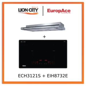 Europace ECH 3121S 90cm Deluxe S/Steel Slim Hood   EIH8732E 73cm Induction Hob with Magnetic Knob