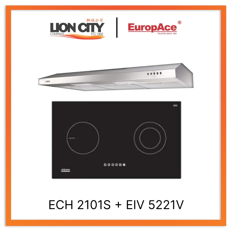 Europace ECH2101S 90cm Slim Hood   Europace EIV5221V Built-in Induction Hub