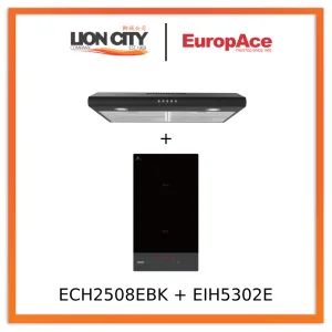 Europace ECH2508EBK 60cm Slimline Hood   EIH5302E 5 Series 30cm Domino Built-in Induction Hob