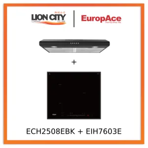 Europace ECH2508EBK 60cm Slimline Hood   EIH7603E 7 Series 60cm Induction Hob