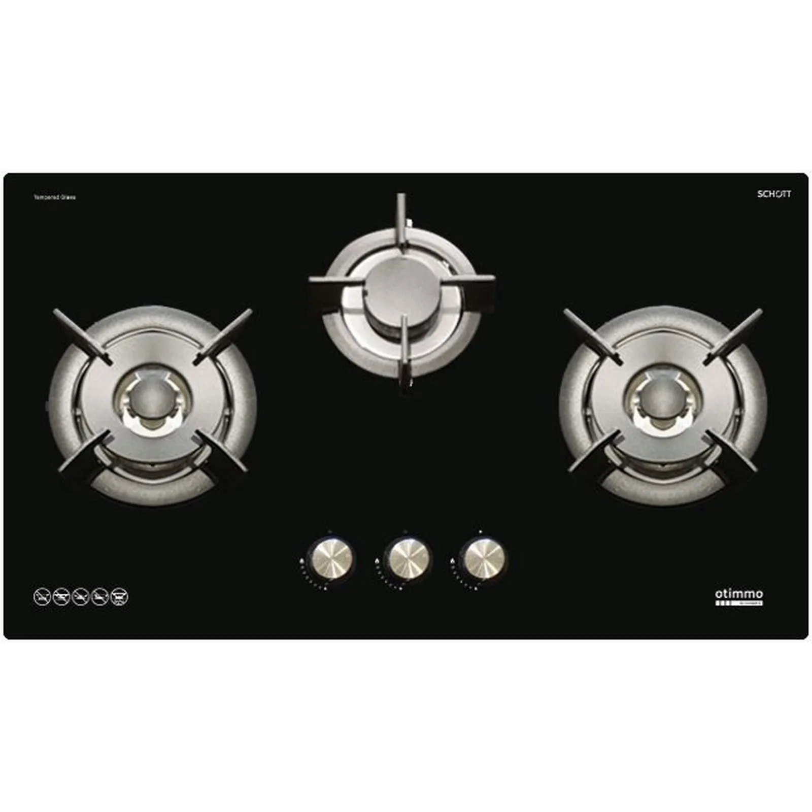 Europace ECH5141S 90cm Deluxe S/Steel Slim Hood   EBH6391S 3 Burner 90cm Slim Hob (Schott Glass)