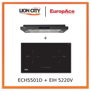 Europace ECH5501DBK 90cm Slimline Hood   EIH5220V 75CM Built-in Induction Hob