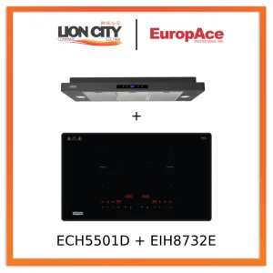Europace ECH5501DBK 90cm Slimline Hood   EIH8732E 8 Series 73cm Induction Hob with Magnetic Knob