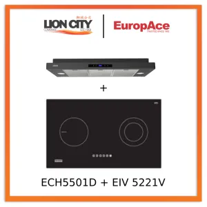 Europace ECH5501DBK 90cm Slimline Hood   EIV5221V 75CM Built-in Induction Hob