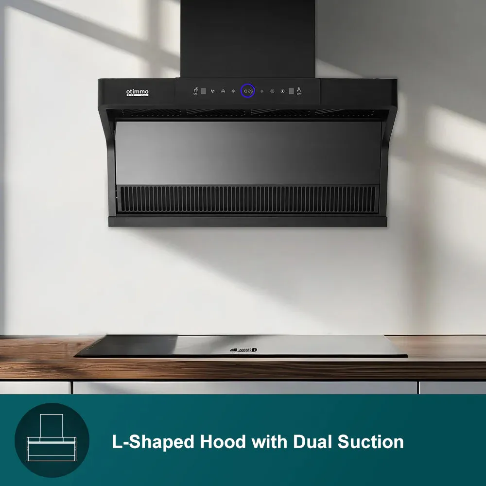 Europace ECH9122EBK 90cm 1200m3/h L-Shaped Hood with Dual Suction