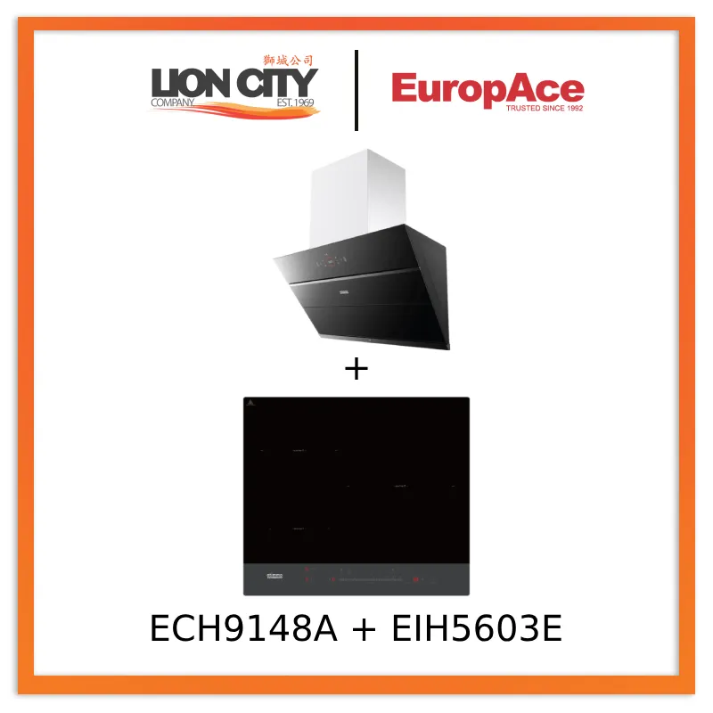 Europace ECH9148A 90cm Premium Inclined Hood   EIH5603E 5 Series 60cm Induction Hob