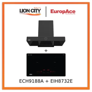 Europace ECH9188A 90CM Premium T-Chimney Hood   EIH8732E 8 Series 73cm Induction Hob with Magnetic Knob
