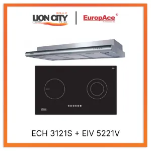 Europace Otimmo ECH 3121S 90cm Deluxe S/Steel Slim Hood   EIV5221V Built-in Induction Hob