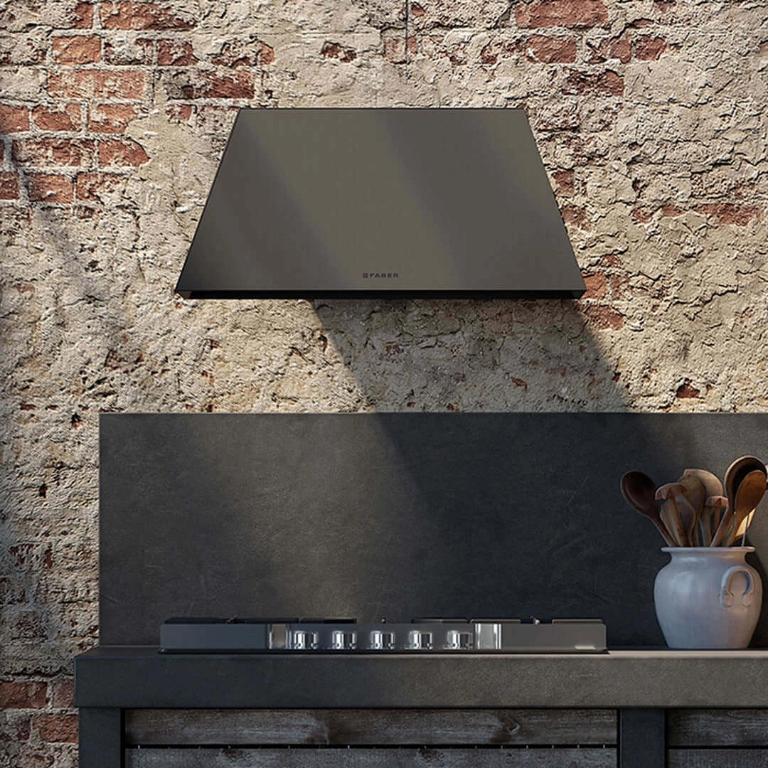 Faber Chloe Wall Mount Range Hood In Matte Black With Size Options