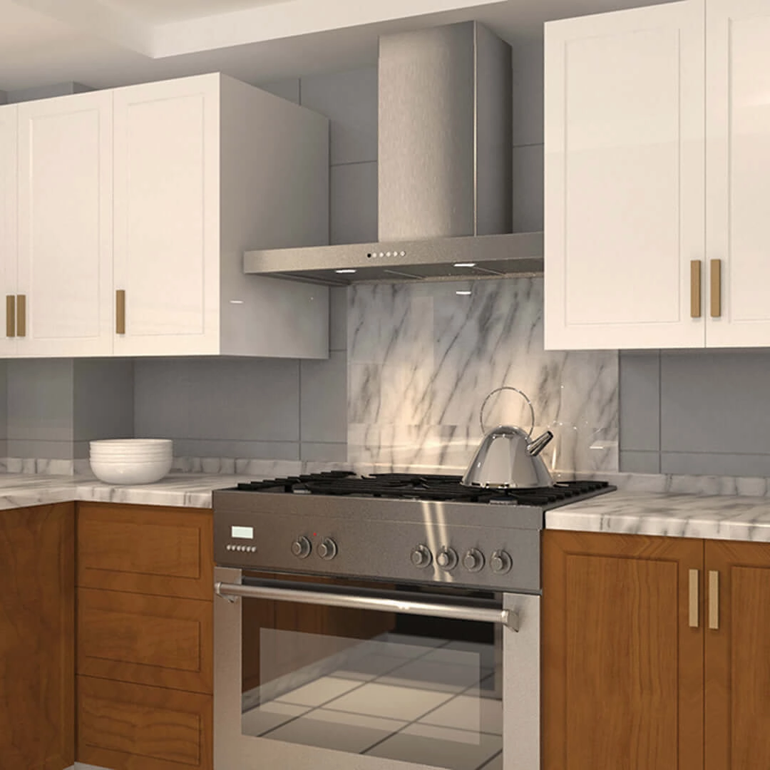 Faber Stilo Wall Mount Range Hood With Size Options In Stainless Steel