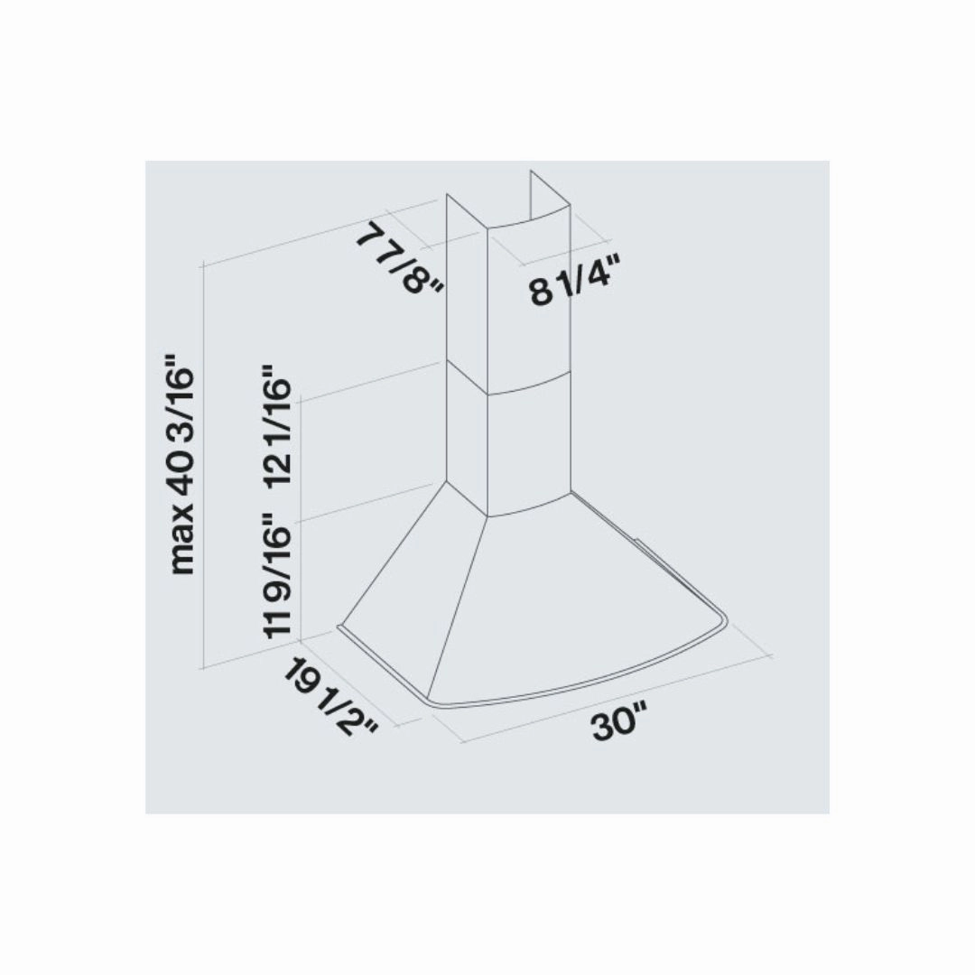 Falmec Afrodite 600 CFM Wall Mount Range Hood in Stainless Steel with Size Options (FPAFX)