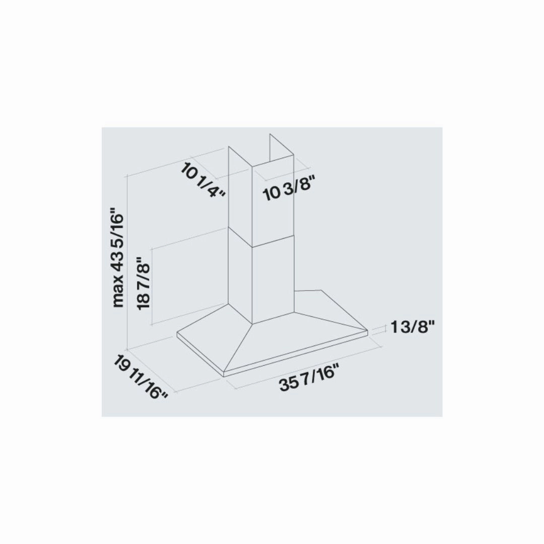 Falmec Vulcano 600 CFM Wall Mount Range Hood in Stainless Steel with Size Options (FPVUX)
