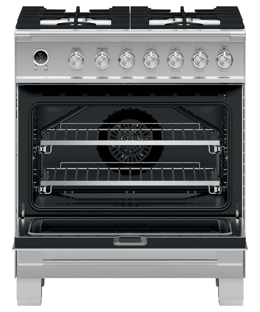 Fisher & Paykel OR30SCG6X1 Dual Fuel Range, 30", 4 Burners, Self-Cleaning