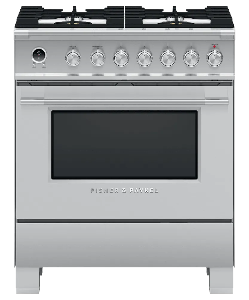 Fisher & Paykel OR30SCG6X1 Dual Fuel Range, 30", 4 Burners, Self-Cleaning